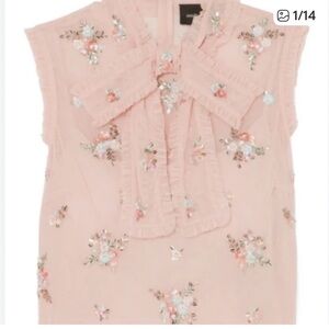 Needle & Thread Pink Floral Embroidered Top